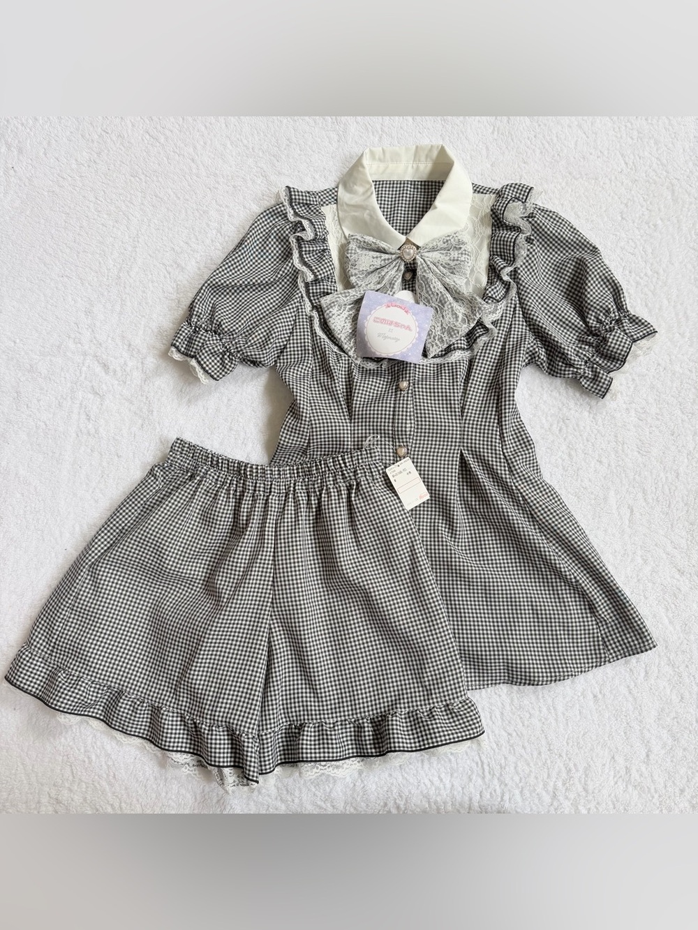 NEW Jirai Kei Ryosan Lolita Bow Lace Japan Idol black Setup Kawaii Gothic shorts